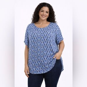 WASABI Concept Blue Patterned Women's Top NWT size 16